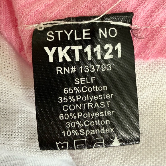 Pol Pink and White Burnout Asymmetrical Poncho Top Size Medium NEW - Picture 6 of 7